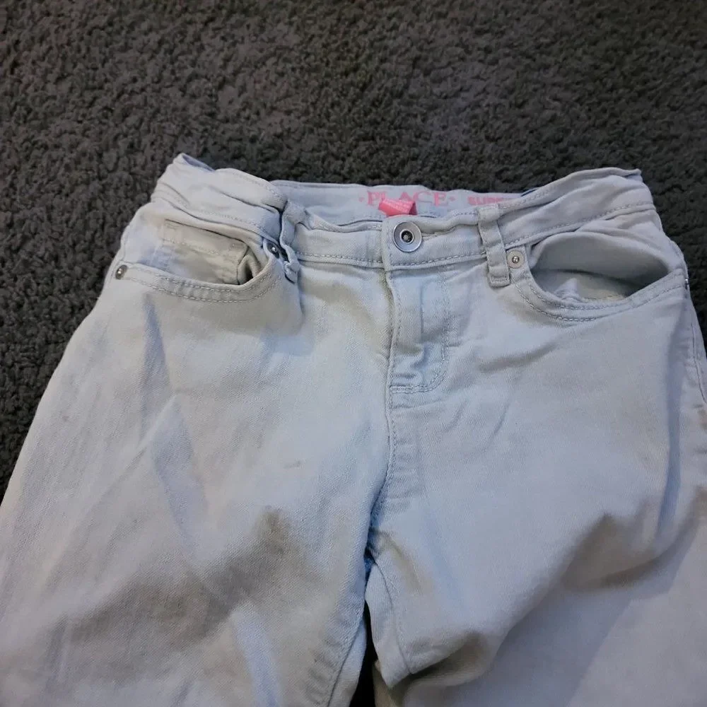 The Children's Place Girls Blue Pockets Denim Super Skinny Jeans Size 8